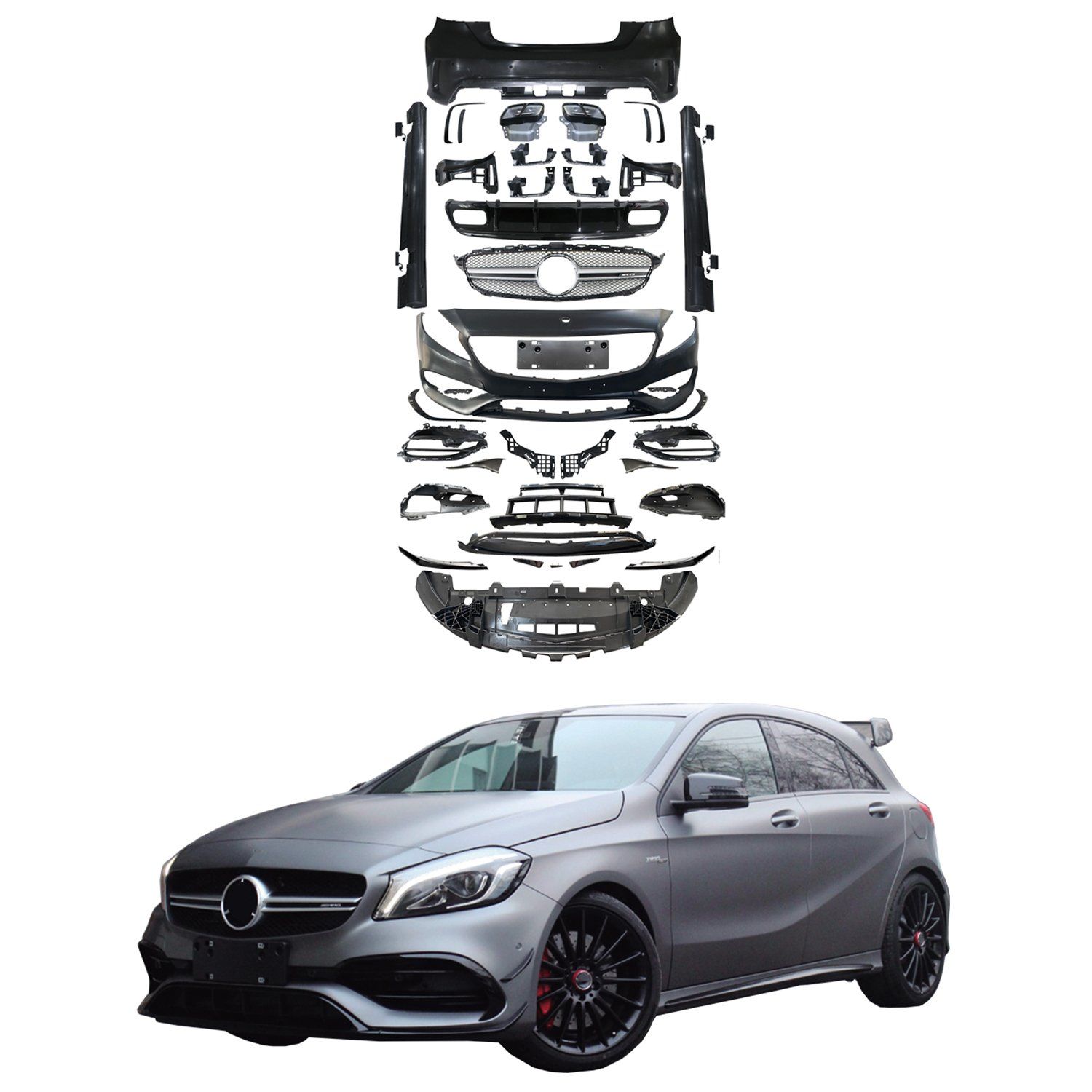 A45 AMG style carbon body kit